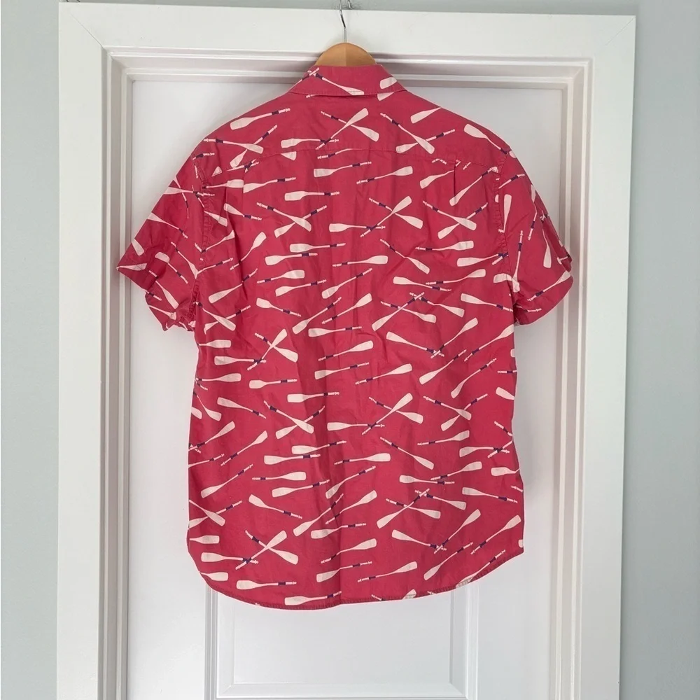 J. Crew Vintage Baseball Bat Print Collard Button Up Shirt Size XL
